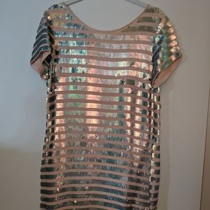Pink & Iridescent Sequin Dress